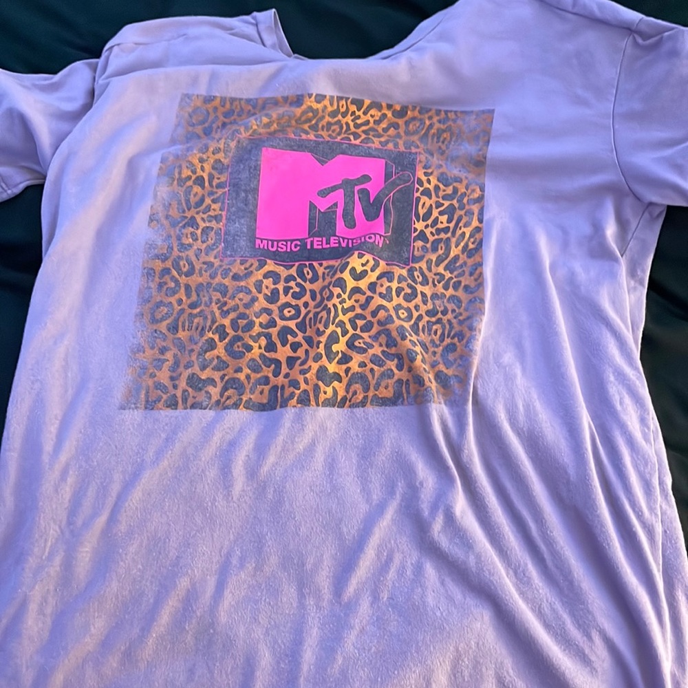 MTV CHEETAH HOT PINK AND PURPLE T SHIRT
